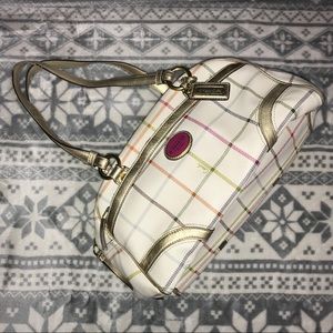 White Plaid Coach Purse